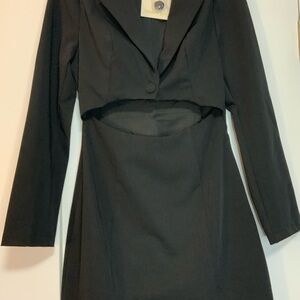 Showpo Black Cut Out Buttoned Sheath Dress NWT. N- size medium
